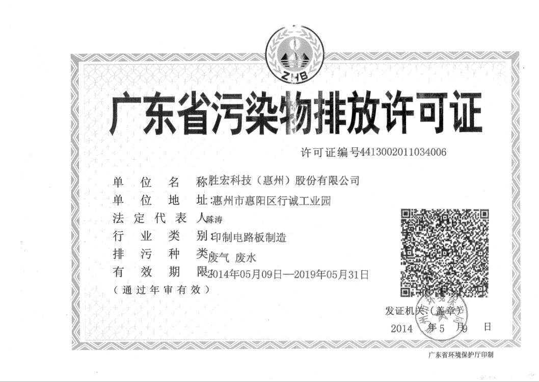 信息公开：ks凯时官网科技2015-2019年排污许可证